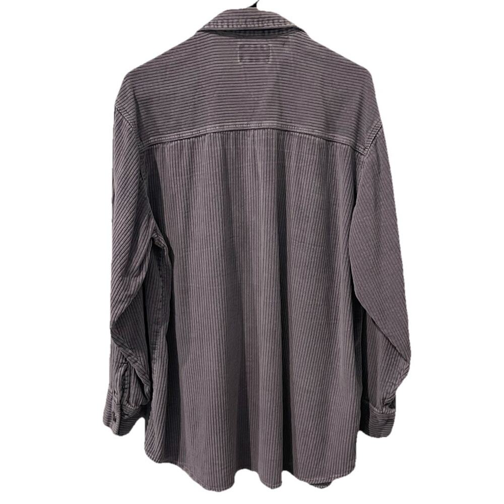 Vintage At Last & Co. Corduroy Shacket Adult L Gray Blue Button Up Long Sleeve - Picture 2 of 10
